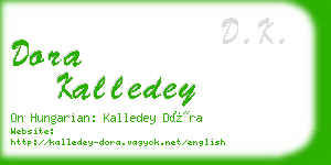 dora kalledey business card